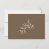 Cocoa Brown Minimalist Leaf Acorn Fall Wedding RSVP Karte (Rückseite)