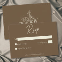 Cocoa Brown Minimalist Leaf Eichel Hochzeit im Her