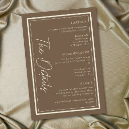Cocoa Brown Minimalist Rahmen Hochzeit Begleitkarte