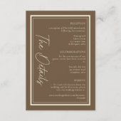 Cocoa Brown Minimalist Rahmen Hochzeit Begleitkarte (Vorderseite)