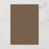 Cocoa Brown Minimalist Rahmen Hochzeit Begleitkarte (Rückseite)