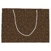 Cocoa Brown Sparkle Glitzer Große Geschenktasche Geschenktüte (Rückseite)