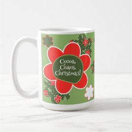 Cocoa, Chaos, Christmas Photo Holiday Coffee Mug Kaffeetasse