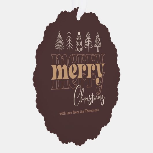 Cocoa Comfort Scribbles Frohe Weihnachts-Keepake Ornament Karte (Rechts)