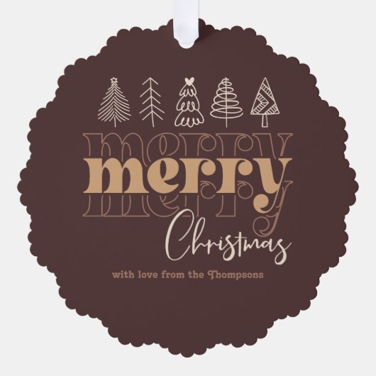 Cocoa Comfort Scribbles Frohe Weihnachts-Keepake Ornament Karte (Vorderseite)