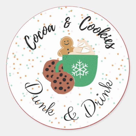 Cocoa & Cookie Gefallen Tag Dunk & Drink Sticker (Vorderseite)