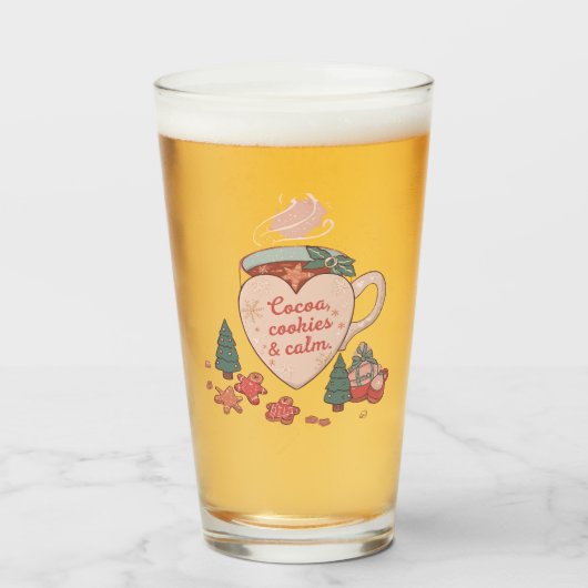 Cocoa, Cookies & Calm – Pastel Christmas CoT-Shirt Glas (Vorne (Gefüllt))