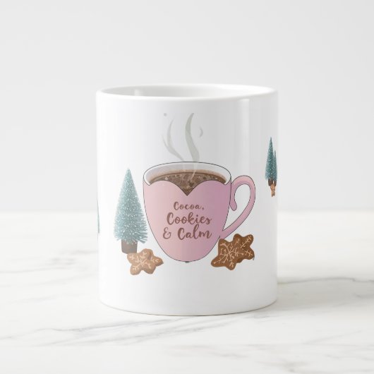 Cocoa, Cookies & Calm – Pastel Christmas CoT-Shirt Jumbo-Tasse (Vorderseite)