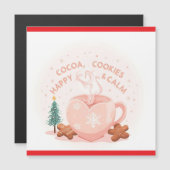 Cocoa, Cookies & Calm – Pastel Weihnachts CoT-Shir Magnetkarte (Vorne/Hinten)