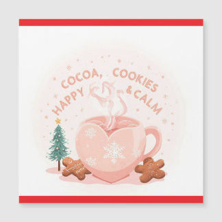 Cocoa, Cookies & Calm – Pastel-Weihnachts-CoT-Shir Magnetkarte