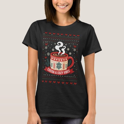 Cocoa Cosy Vibes Hot Chocolate Fall T-Shirt (Vorderseite)
