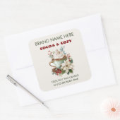Cocoa & Cozy Kerzenlabels Quadratischer Aufkleber (Umschlag)