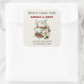 Cocoa & Cozy Kerzenlabels Quadratischer Aufkleber (Tasche)