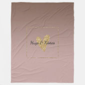 Cocoa Cream Brown Ombre Gold Glitzer Herz Fleecedecke (Vorderseite)