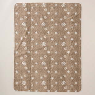 Cocoa Cream Schneeflocken Weihnachten Sherpadecke