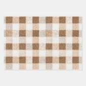 Cocoa Cream Snowflakes Plaid Stripes Christmas Geschenkpapier Set (Vorderseite 3)