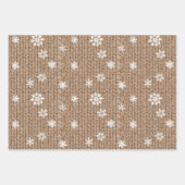 Cocoa Cream Snowflakes Plaid Stripes Christmas Geschenkpapier Set (Vorderseite)