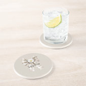 Cocoa Cream Weiße Schleife Gänseblümchen Blumen   Getränkeuntersetzer (Seite)