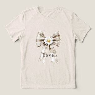 Cocoa Cream Weiße Schleife Gänseblümchen Blumen   Tri-Blend Shirt