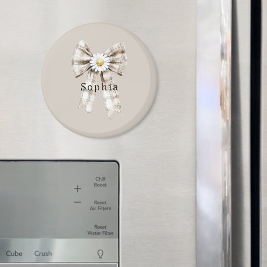 Cocoa Cream White Bow Daisy Flowers   Magnet (In Situ (Kühlschrank))