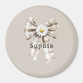 Cocoa Cream White Bow Daisy Flowers   Magnet (Vorne)