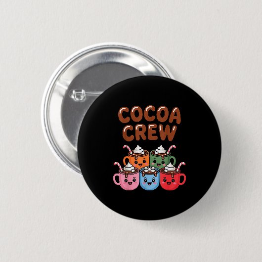 Cocoa Crew Cute Christmas Hot Chocolate Matching P Button (Vorne & Hinten)