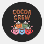 Cocoa Crew Cute Christmas Hot Chocolate Matching P Runder Aufkleber (Vorderseite)