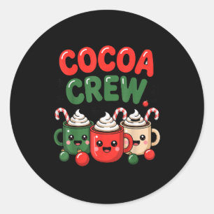 Cocoa Crew Weihnachts-Heiße-Schokolade-Pyjamas für Runder Aufkleber