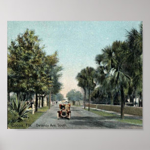 Cocoa FL, Florida, Delaroy Ave, c1910 Vintag Poster