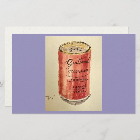 Cocoa Flat Notecard Briefpapier (Vorne/Hinten)