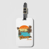 Cocoa Florida Beach Sommerferien Palm Sunset Gepäckanhänger (Vorderseite Vertikal)