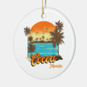 Cocoa Florida Beach Sommerferien Palm Sunset Keramik Ornament (Links)