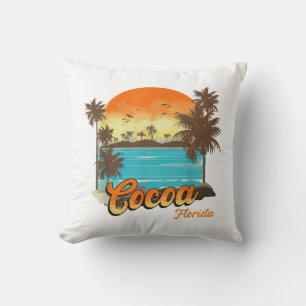 Cocoa Florida Beach Sommerferien Palm Sunset Kissen