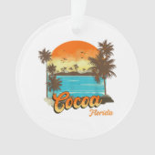 Cocoa Florida Beach Sommerferien Palm Sunset Ornament (Vorderseite)