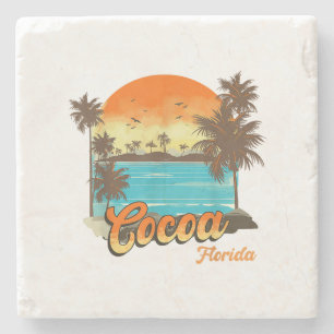 Cocoa Florida Beach Sommerferien Palm Sunset Steinuntersetzer