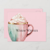 Cocoa Gold Roush Pink Minze Warme Wünsche Postkarte (Vorne/Hinten)
