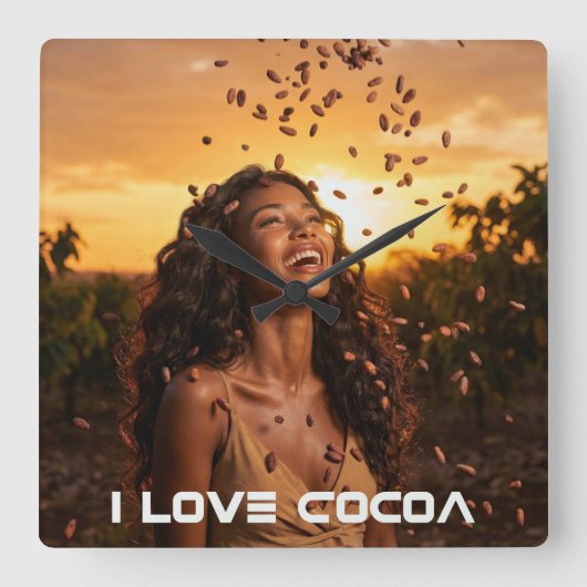 COCOA - IVORY COAST QUADRATISCHE WANDUHR (Vorderseite)