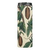 Cocoa plant seamless pattern. Cacao bean. Vintage Thermosbecher (Rückseite)
