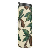 Cocoa plant seamless pattern. Cacao bean. Vintage Thermosbecher (Nach rechts gedreht)