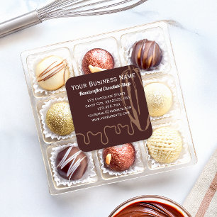 Cocoa Pod Chocolatier Schokoladenverpackungs-Etike Quadratischer Aufkleber