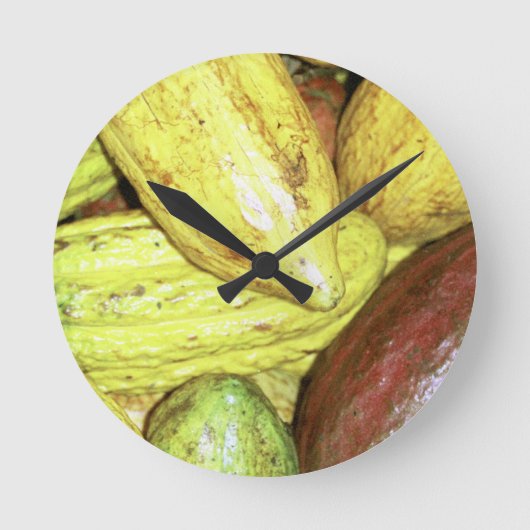 Cocoa pods runde wanduhr (Vorderseite)