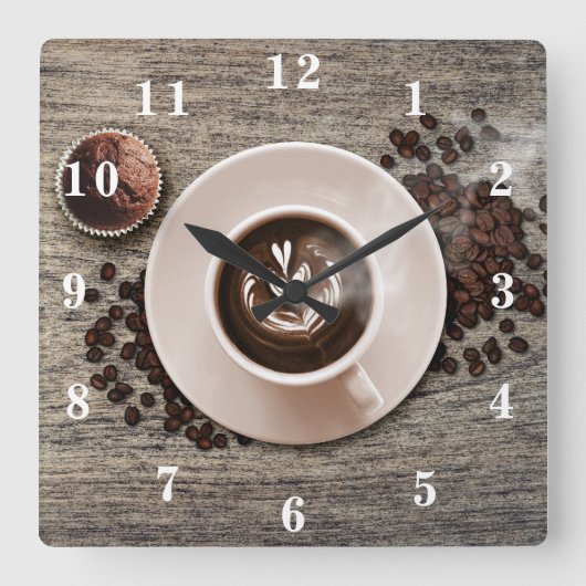 Cocoa Quadratische Wanduhr (Vorderseite)