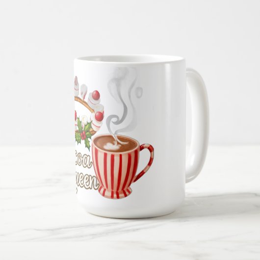 Cocoa Queen Funny Christmas Tasse (VorderseiteRechts)