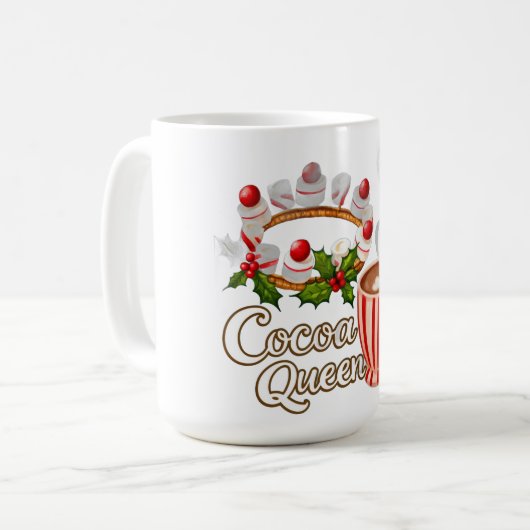 Cocoa Queen Funny Christmas Tasse (Vorderseite Links)