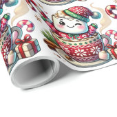 Cocoa Snuggle Marshmallow Wrapping Paper Geschenkpapier (Rolleneckpunkt)
