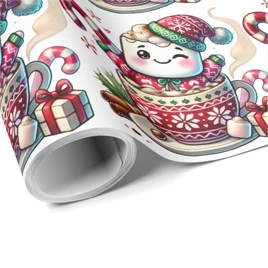 Cocoa Snuggle Marshmallow Wrapping Paper Geschenkpapier (Rolleneckpunkt)