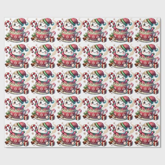 Cocoa Snuggle Marshmallow Wrapping Paper Geschenkpapier (Flach)