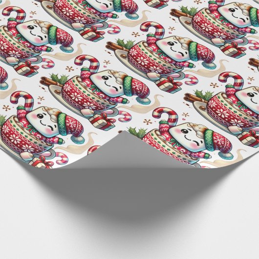 Cocoa Snuggle Marshmallow Wrapping Paper Geschenkpapier (Ecke)