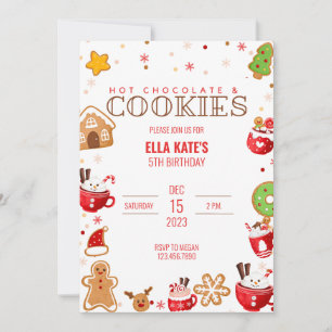 Cocoa- und Cookie-Weihnachtsgeburtstagsfeier Einladung