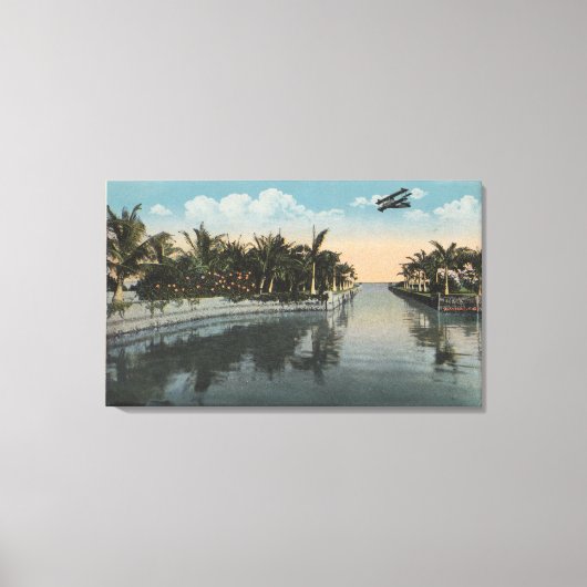 Cocoanut Grove, FL - Curtis James Anwesen Canal Leinwanddruck (Vorderseite)
